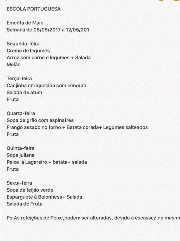 EMENTA DE 8 DE MAIO A 12 DE MAIO